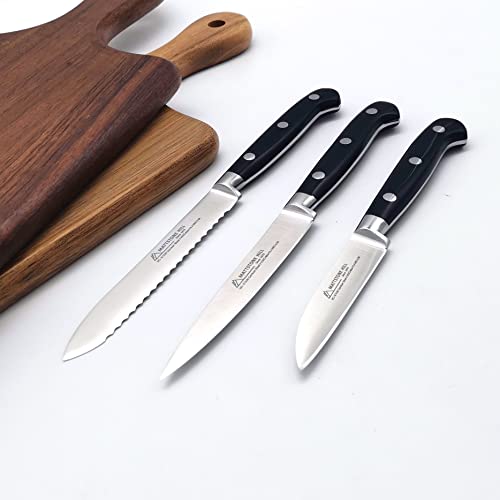 Paring Knife, MATTSTONE HILL 3.15" Small Kitchen Knife, Peeling Knife - German Steel, Triple Rivet Handle - size: 3.2"