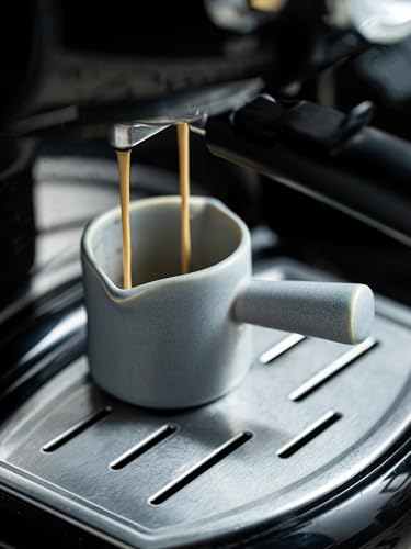 Espresso Cups Ceramic, Espresso Measuring Cups with Dual Measurement Scale, Expresso Shots Cup with Handle, Espresso Accessories, 3 Oz/ 90 Ml, Blue - color: Blue