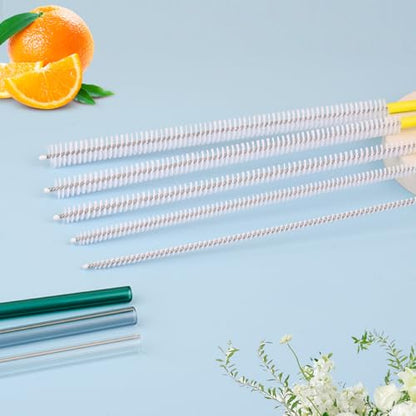 Extra Long 10 Inch Straw Cleaner Brush, Heavy Duty Thin Bristle Straw Brushes for Cleaning, Reusable Metal Straw Cleaner Brush Set for Stanley Cup, Glass Pipe & Drinking Straws (5-Pack) - size: 10 inch