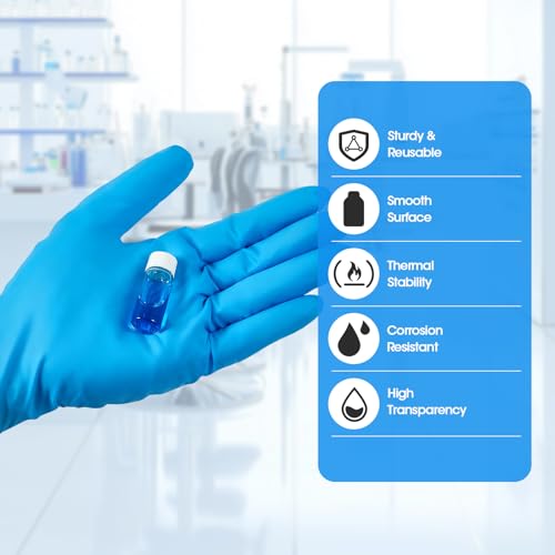 4ml Clear Glass Vials with Screw Caps and Plastic Stoppers, 1 Dram Small Liquid Sample Vial, Leak-Proof Vial, 25PCS(White Cap) - color: CLEAR, size: 4ml