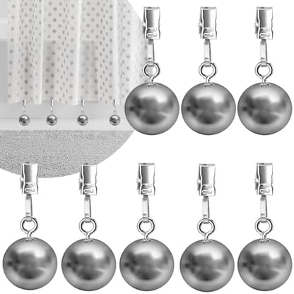 8 Pack Shower Curtain Weights, Prevent Curtain Liner from Blowing Around, Stainless Steel Shower Liner Weights Clip Down Curtain, Garden Flags Tablecloth - size: 8 Pack