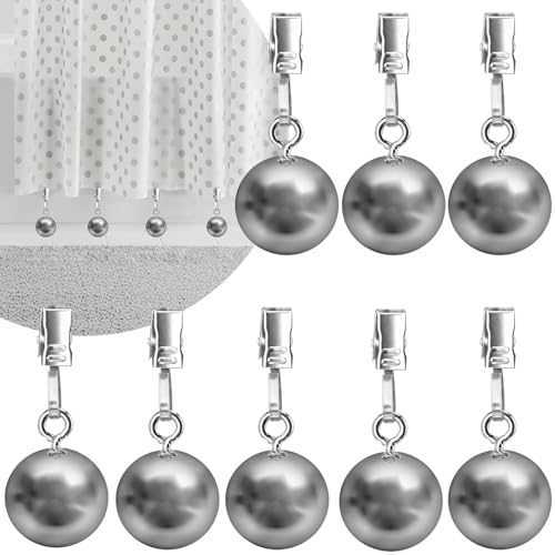 8 Pack Shower Curtain Weights, Prevent Curtain Liner from Blowing Around, Stainless Steel Shower Liner Weights Clip Down Curtain, Garden Flags Tablecloth - size: 8 Pack