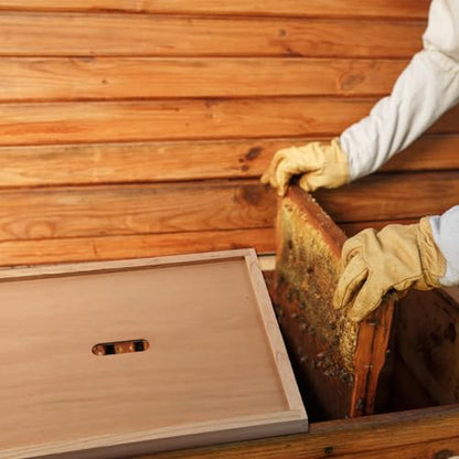 DoubleFill 10 Frame Beehive Inner Cover for Hive Box Cover with Feeding Hole Bee Hive Wooden Insulation Ventilation Inner Cover Inside Cover for Beekeeping Tool