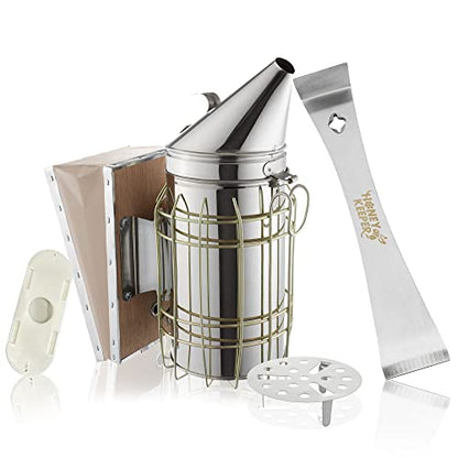 Honey Keeper Starter Beehive Kit (1 Deep Hive Body) with Essential Starter Supplies Tool Kit for Langstroth Beekeeping, Fully Assembled and Painted