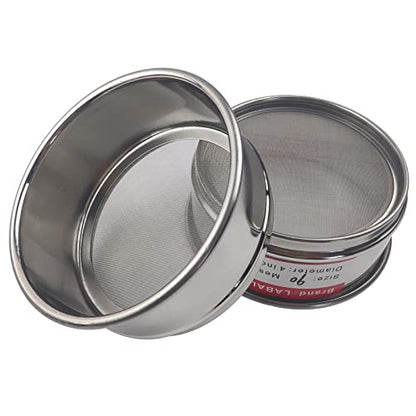 LABALPHA 90 Mesh Lab Sieves, Test Sieve #90 Mesh, 4'' Diameter, 304 Stainless Steel Wire Cloth (0.17mm) - size: 90 mesh (0.17mm)
