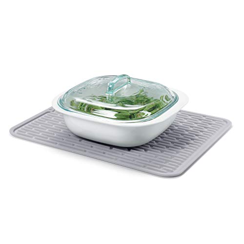 OXO Good Grips 13265200MLNYK Silicone Draining Mat Grey - size: 12" x 12"