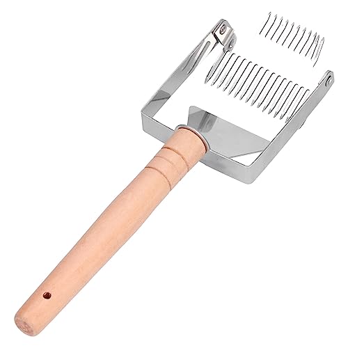 GLOGLOW Honey Uncapping Fork Double Head Beekeeping Tool Honey Scraper Fork for Beehive with Comfortable Handle 5.5oz Beekeeper Equipment (Double-Ended Wooden Handle) - size: Double-ended wooden handle