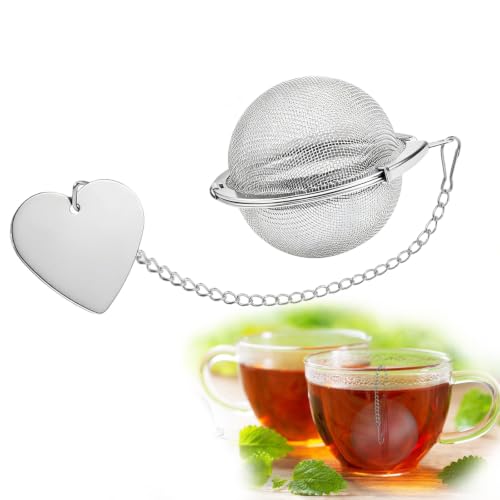 2 Pack Extra Fine Mesh Tea Infuser - 304 Stainless Steel Loose Leaf Tea Strainer Ball with Tea Scoop & Clip, Rustproof & Easy to Clean