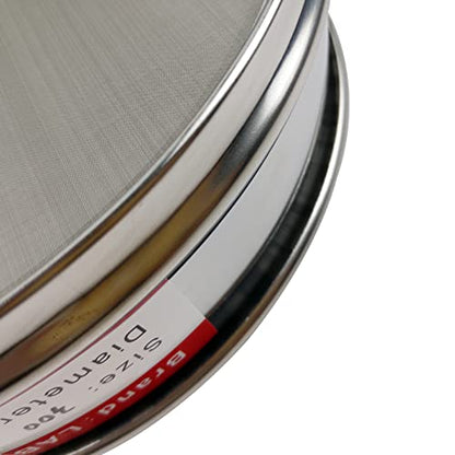 LABALPHA 300 Mesh Lab Sieves, #300 Mesh Test Sieve, 8'' Diameter, 304 Stainless Steel Wire Cloth (0.054mm) - size: 300 mesh (0.054mm)