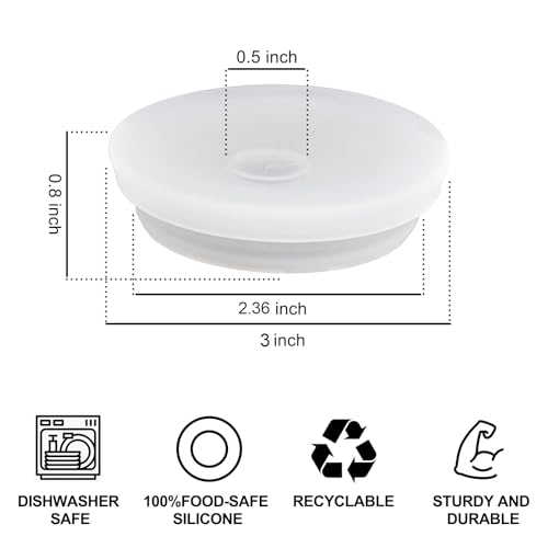 Fermentation Lids Silicone Waterless Airlock Fermenting Lids for Regular Mason Jars For Making Pickled and Fermented Probiotic Foods 3 Pack (Jars Not Included) (White) - color: White
