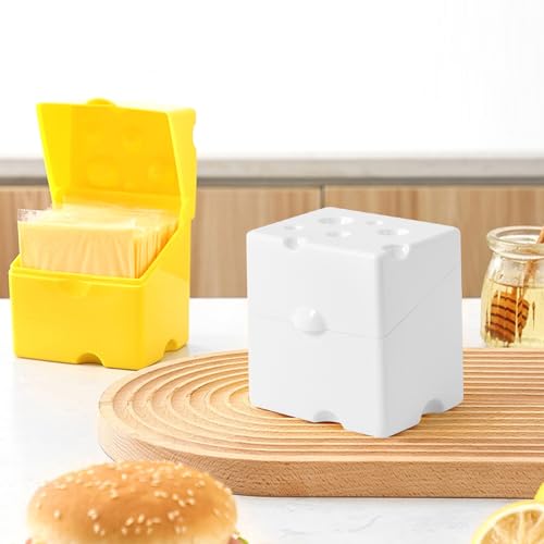 2Pcs Sliced Cheese Slice Holder Container for Refrigerator, Cow Cheese Storage Container for Fridge with Flip Lid, Butter Block Cheese Keeper Saver Box,Kitchen Gadget for Saving Cheese