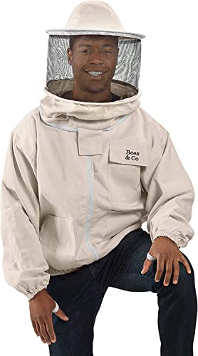 Bees & Co K73 Natural Cotton Beekeeper Jacket with Round Veil