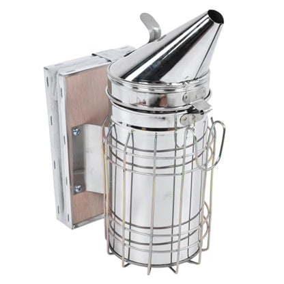 8 Piece Beekeeping Kit with Smoker, Bee Brush, Scraper, Frame Clip, Wire Embedder, Queen Cage, Uncapping Tool, and Marking Bottle for Hive Inspection and Honey Harvesting