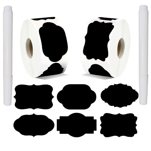 Assorted Black Chalkboard Labels, 60x40mm, for Storage Bins, Containers, and Pantry Organization (Chalkboard Labels 600Pcs 3X5cm Black) - size: 600 PCS, 3x5cm
