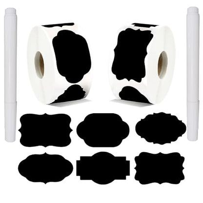 Assorted Black Chalkboard Labels, 60x40mm, for Storage Bins, Containers, and Pantry Organization (Chalkboard Labels 600Pcs 3X5cm Black) - size: 600 PCS, 3x5cm