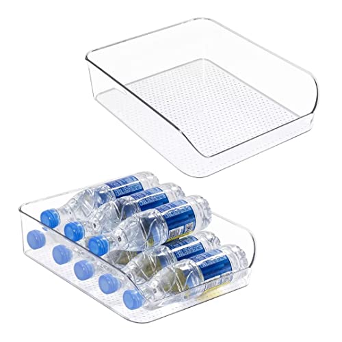 Ettori 2 Pack Water Bottle Organizer Refrigerator Organizer Bins and Clear Storage Bins for Fridge, Freezer, Cabinet, Cupboard, Pantry Shelf, BPA-Free - color: 2 pack clear