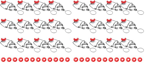 FERRODAY 24-Pack 18mm Glass Bottle Caps with Replacement Silicone Gaskets - Airtight, Leakproof, Easy Swing Top Lids - size: 12 count in 2 package
