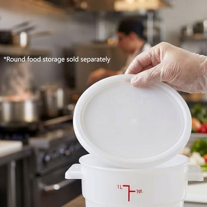 TrueCraftware- 1 Qt. White Round Polypropylene Food Storage Container Lid 1 Piece Replacement Lid for Round Container Meal Prep Kitchen Pantry Commercial Restaurant - size: Lid - Fits 1qt