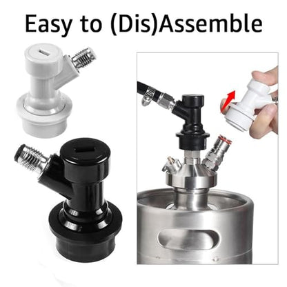 MRbrew Ball Lock Keg Fittings 4 Pairs Quick Ball Lock Disconnect Set with Stainless 5/16” Gas 1/4” Liquid Barbed MFL Swivel Nuts for Corny Keg Connectors Ball Lock for Keg Posts, Keg Coupler, Homebrew