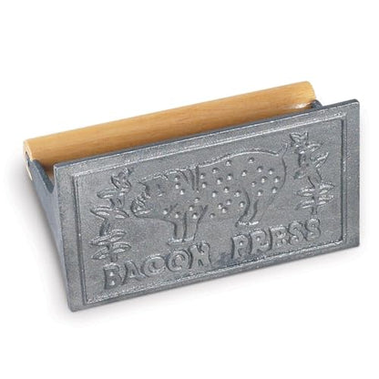 HIC Kitchen Bacon Press, Heavyweight Cast Iron, Rectangular With Wood Handle, For Stovetop Grill And Griddle (Pack of 12) - size: 6.75 x 4 x 3.25 inches (Pack of 12), style: Rectangle