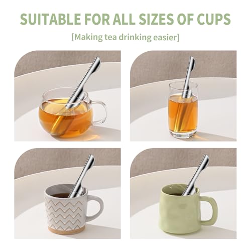 Tea Infuser for Loose Leaf Tea, ASWETMEL 2-in-1 Tea Scoop Infuser Fine Mesh Tea Strainers for Loose Tea Single Cup, 304 Stainless Steel Loose Leaf Tea Steeper, 1Pc