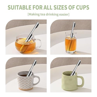 Tea Infuser for Loose Leaf Tea, ASWETMEL 2-in-1 Tea Scoop Infuser Fine Mesh Tea Strainers for Loose Tea Single Cup, 304 Stainless Steel Loose Leaf Tea Steeper, 1Pc
