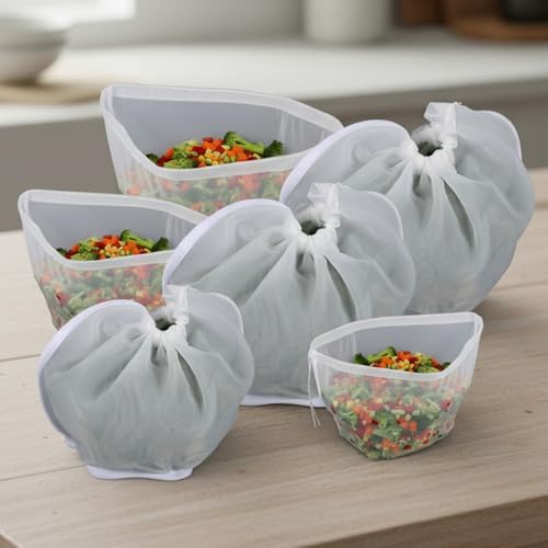 6 Pcs Cheese Cloths Bag for Straining, Nut Milk Bag Reusable Multipurpose Straining Bags for Kitchen Straining Oat Dumpling Fillings Squeeze Bag Milk Celery Juice Nut Bag