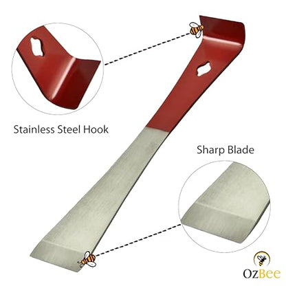 OZBEE 2 Pcs Stainless Steel Hive Scraper Tools | Essential Beekeeping Equipment | Bee Hive Hand Tool | Beekeeper Tool for Efficient Beekeeping & Hive Maintenance