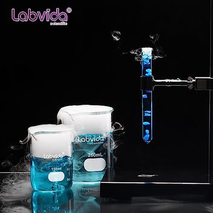 Upgrated 3 Size Low Form Beaker Set, 50ml 100ml 250ml, 3.3 Boro Glass Beakers with Printed Graduation, LVA017 - style: 3 Sizes: 50/100/250ml,each 1pc