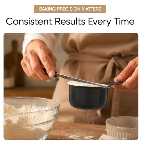 Color Up 2 Cup Measuring Cup, 480ml Black Stainless Steel Metal Measuring Scoop, Easy-Pour Spouts, Engraved Markings, for Dry & Liquid Ingredients - size: 2 Cup (480 ml) Black