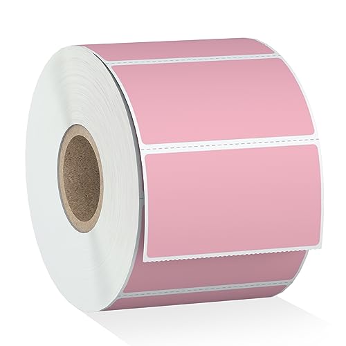 Misofuki 2.25" x 1.25" Pink Direct Thermal Barcode Labels 1000 Pcs for Zebra ZD410 ZD411 LP2824, 2-1/4x1-1/4 1 Roll Waterproof Strong Adhesive Perforated Return Address Labels Used with Rollo MUNBYN - color: R-1-pk