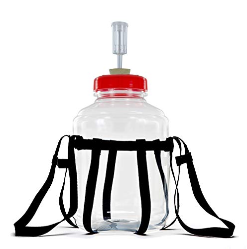 FerMonster 3 Gallon Wide Mouth Carboy, Econolock, #10 Stopper, Carboy Carrier