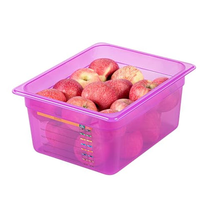 Restaurantware Food Storage Container 1 Pack of 9.5 qt Plastic Stackable Microwave-Safe Bin Dishwasher Safe Freezer Safe Purple Containers for Kitchen Storage - size: Half Size