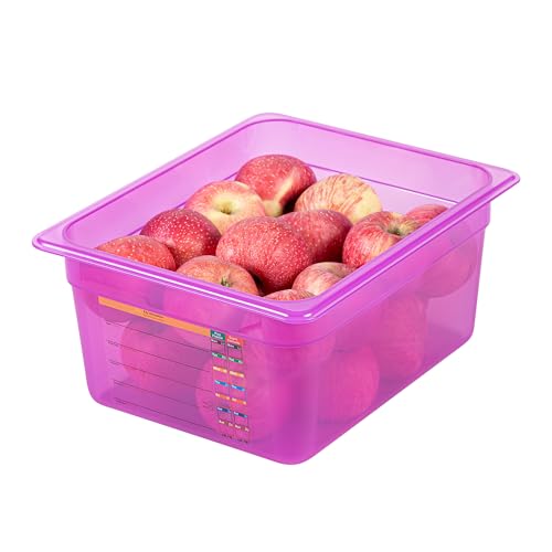 Restaurantware Food Storage Container 1 Pack of 9.5 qt Plastic Stackable Microwave-Safe Bin Dishwasher Safe Freezer Safe Purple Containers for Kitchen Storage - size: Half Size