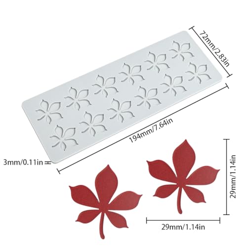 mostsom Silicone Mold 3D Hollow Leaf Lace for Baking, Chestnut Leaves Fondant Molds, Resin, Polymer Clay - Cake Cupcake Decor, Sugar Craft, Wedding Dessert (G_ Chestnut Leaves) - size: G_ Chestnut Leaves