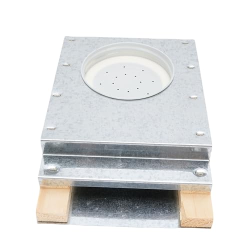 Pssopp Beehive Entrance Feeder Beehive Front Entrance Feeder Bee Wooden Aluminum Front with Untreated Wood for Inverted Glass Jar Easy Syrup Check