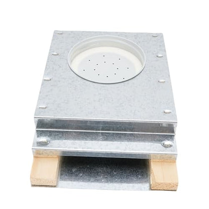 Pssopp Beehive Entrance Feeder Beehive Front Entrance Feeder Bee Wooden Aluminum Front with Untreated Wood for Inverted Glass Jar Easy Syrup Check