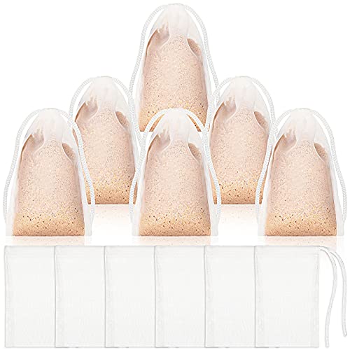 Shappy 12 Pcs Aquarium Filter Media Bag Fine Mesh, Reusable 150 Micrometer Nylon Drawstring Mesh Media Bag, High Flow 2.4 x 4 Inch for Fish Tank Activated Carbon, Ceramic Rings