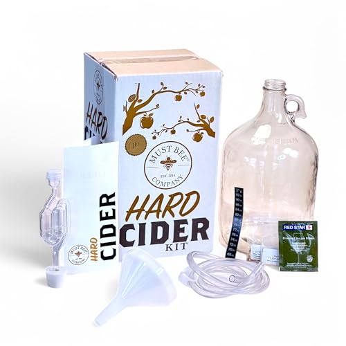 Hard Cider Making Kit - 1 Gallon Reusable Homebrew Set to Make Hard Apple Cider- Must Bee Company - size: Hard Cider Kit 1 Gallon Starter Set