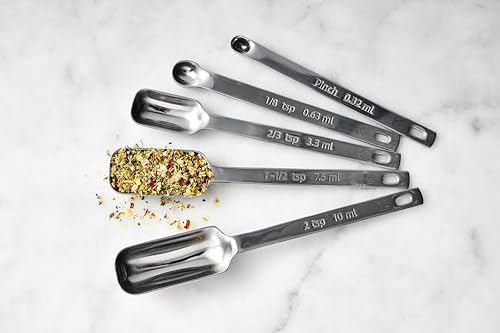King Arthur Baking Company Odd-Sized Measuring Spoons, 18/8 Stainless Steel, 5-Piece Set, Precision Measures, For Baking And Cooking - style: Stainless Steel, 5-Piece Set