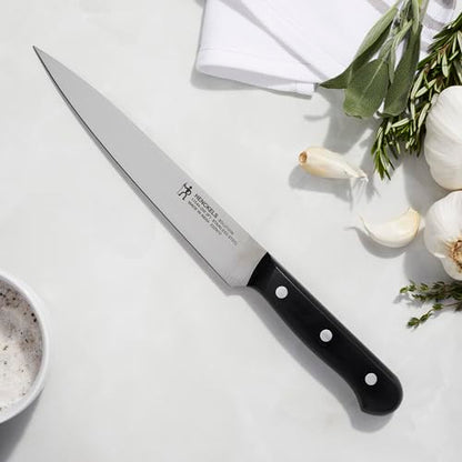HENCKELS Solution Razor-Sharp 8-inch Carving Knife, German Engineered Informed by 100+ Years of Mastery, Black/Stainless Steel - color: Black/Stainless Steel, style: Solution