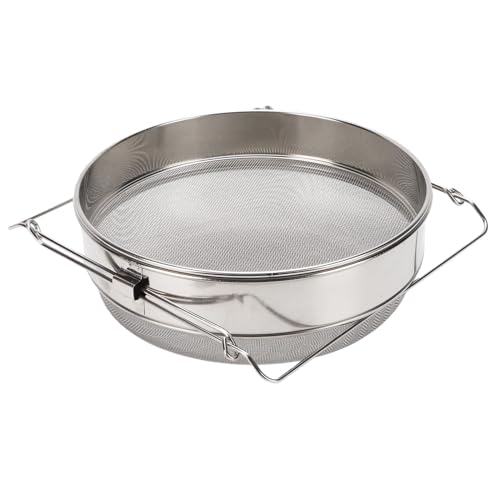 Diydeg Honey Strainer, Stainless Steel Double Sieve Honey Filter with Extendable Arms, Extractor Equipment, Harvesting Ultra Fine Mesh Strainer, Beekeeping Equipment