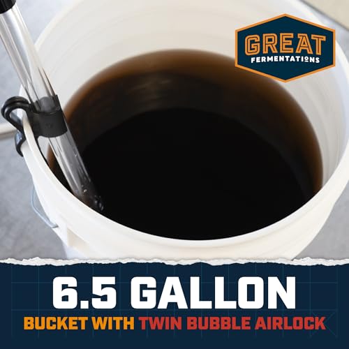 6.5 Gallon Fermenting Bucket with Lid and Handle - BPA-Free Food Grade Fermentation Bucket with Airlock - Reusable Brewing Container for Home Brewing Enthusiasts - size: Bucket Kit (1 Lid + 1 Airlock)