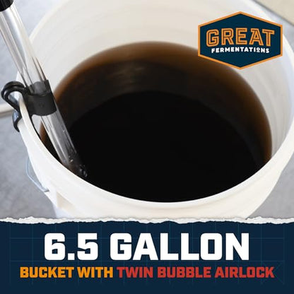 6.5 Gallon Fermenting Bucket with Lid and Handle - BPA-Free Food Grade Fermentation Bucket with Airlock - Reusable Brewing Container for Home Brewing Enthusiasts - size: Bucket Kit (1 Lid + 1 Airlock)