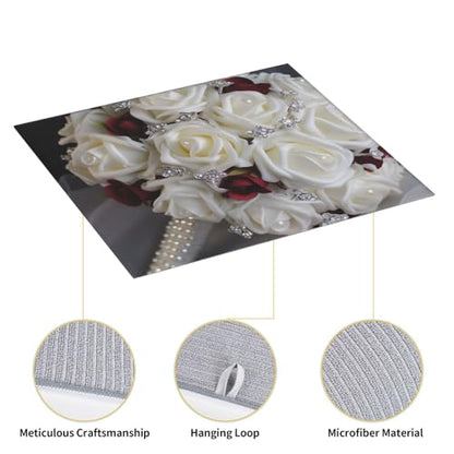 rose wedding flowers Print Dish Drying Mat for Kitchen Counter Ultra Absorbent Microfiber Dishes Drainer Mats Washable Drying Pads for Sinks 16 x 18 In - color: Rose Wedding Flowers
