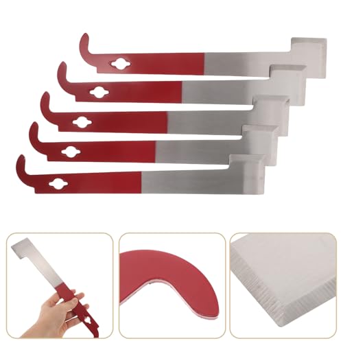 Sewroro 5pcs Beekeeping Hive Tool Set with Steel Scraper, Frame Lifter, and Pry Bar for Beehive Maintenance and Honey Harvesting