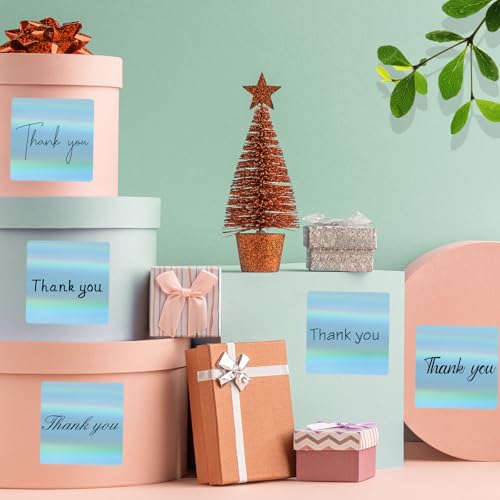 Square Thermal Labels Stickers 3" x 3", Holographic Thermal Stickers Labels, Glitter Self-Adhesive Direct Thermal Label for Small Business- Holographic Blue - color: Holographic Blue, size: 3 X 3 inch