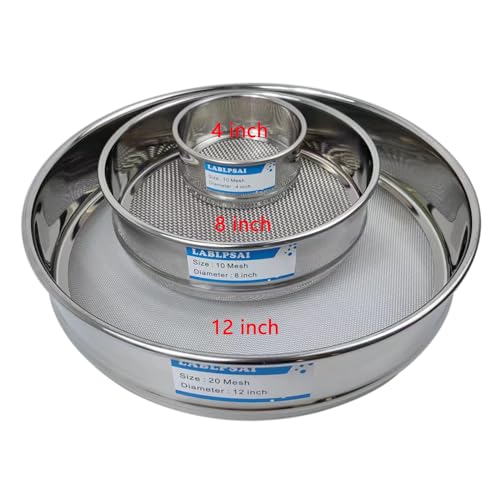 150 Mesh Lab Sieves 4" Diameter 304 Stainless Steel Wire Cloth Test Sieve for Industrial Laboratory Home - size: 150 mesh
