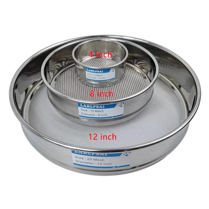 35 Mesh Lab Sieves 4" Diameter 304 Stainless Steel Wire Cloth Test Sieve for Industrial Laboratory Home - size: 35 mesh