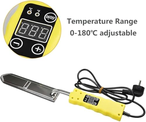 Stainless Steel Electric Honey Uncapping Knife with Digital Display, Insulated Handle, Fast Heating Beekeeping Wax Scalper Tool for Comb Extraction